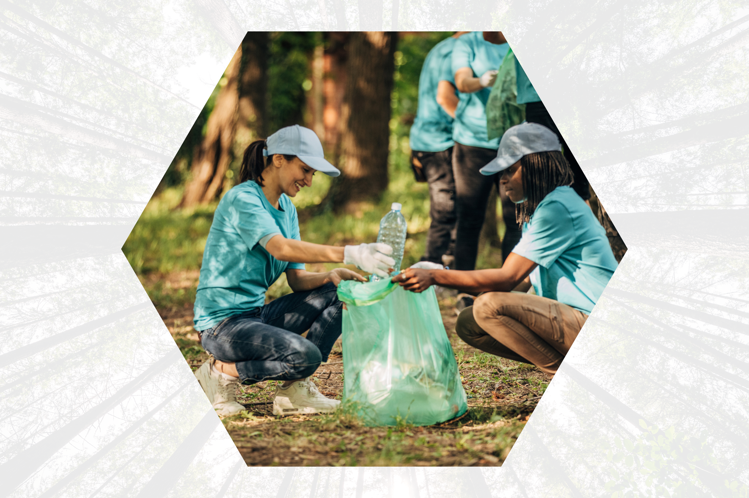 Adult and child creating tree artwork