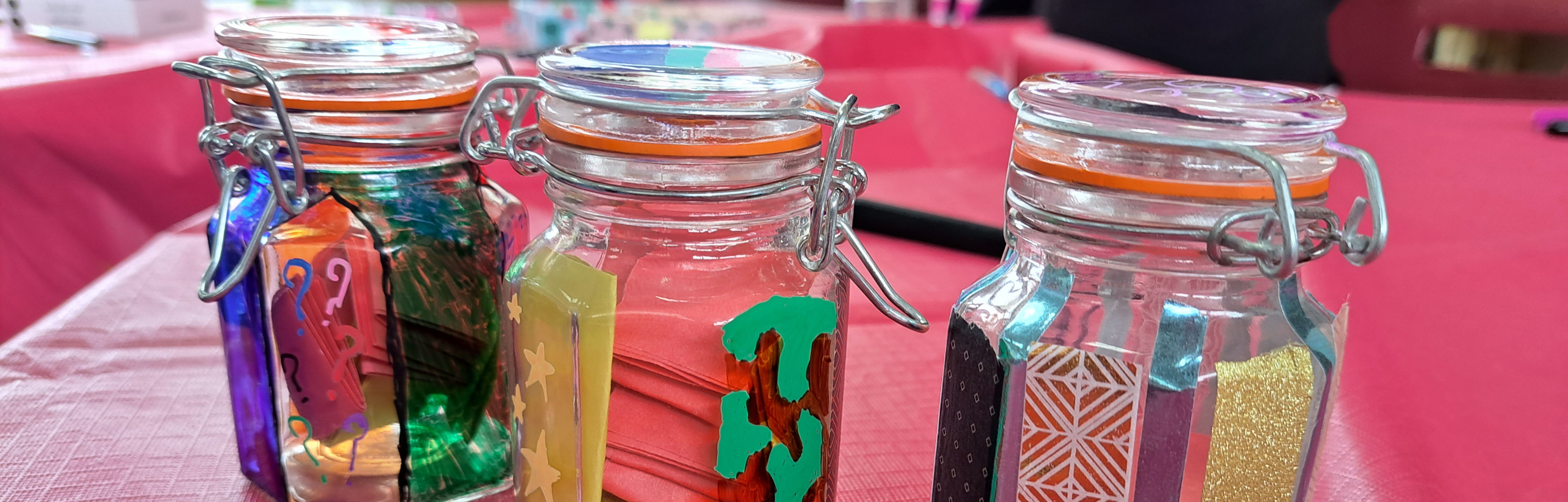 Pupils reflections jam jars