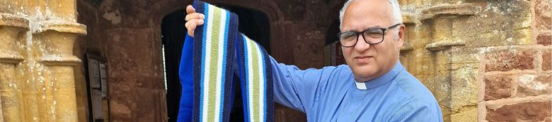 Revd Martin Kirkbride with his Falklands stole