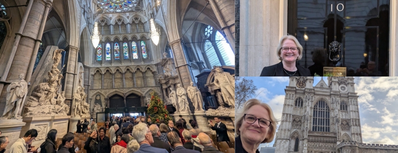 Claire Horton London visit representing Magnficat. Downing Street and St Paul's Cathedral