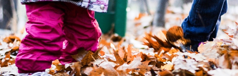 Walking through Autumn leaves