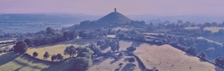 View of Somerset levels and Glastonbury Tor