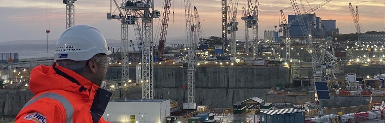 Back view of Hinkley Point chaplain looking out over the site