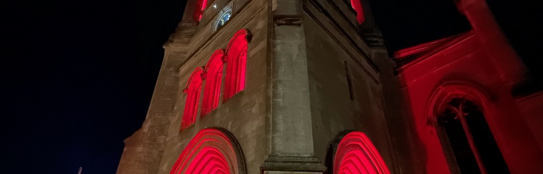 Bath St Stephens lit red for anti slavery day