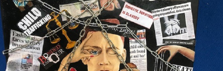 Modern slavery art montage