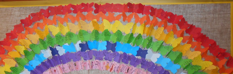 West Pennard School reflection rainbow