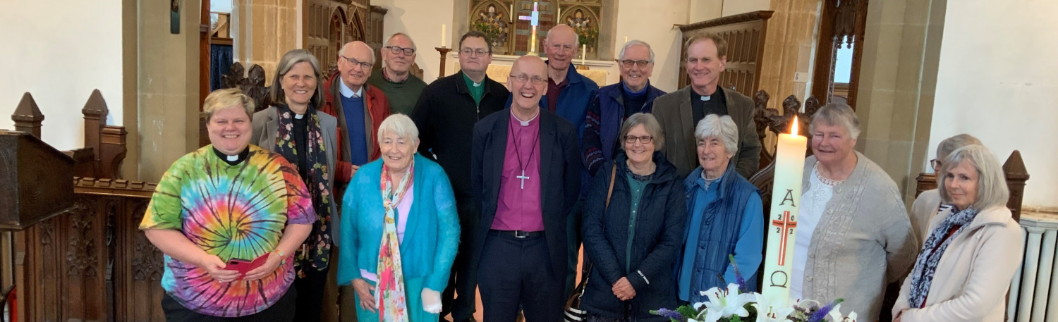 Bishop Michael with Cheddar church community