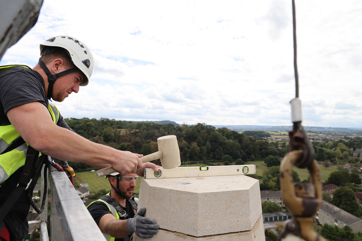 Hammering St Thomas spire Credit: Thousand Word Media/Ecclesiastical 