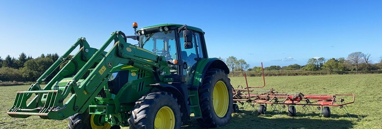 The tractor, just one of the vehicles Bishop Michael will be travelling in