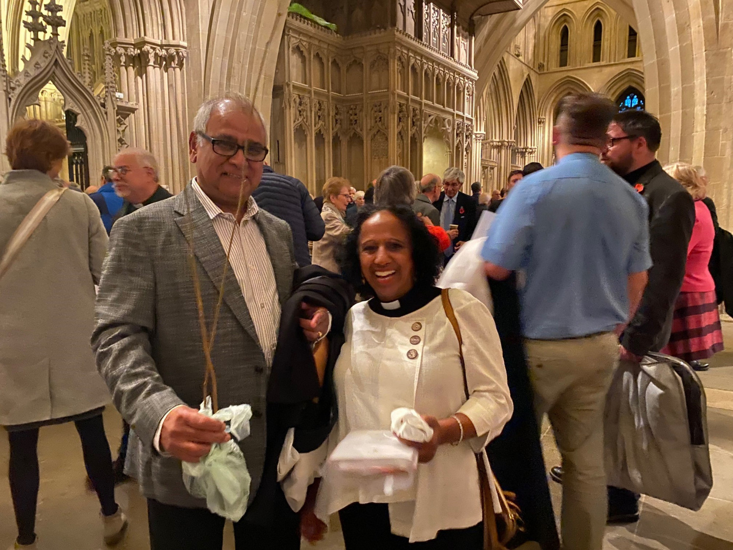 Revd Narinder Tegally and her husband Oosman with their tree