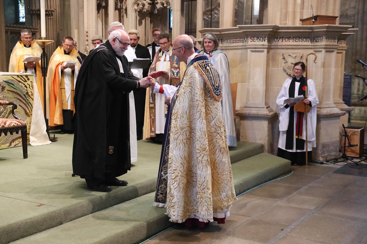 The giving of the Installation ring by Jonathan Pye